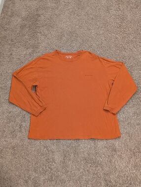 Columbia Sportswear Men's Orange Crewneck Long Sleeve Tee Shirt Size XL